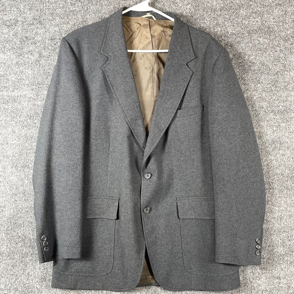 VTG JC Penney Blazer Mens 40 Gray Sports Coat Business Wedding Formal Luxury 90s